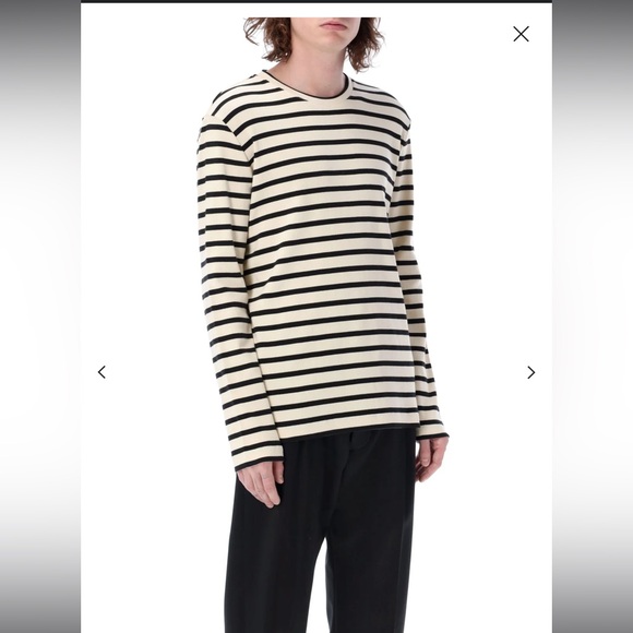 Jil Sander Mens Navy/Black & Off White Striped Long Sleeve t-shirt medium - Picture 11 of 13